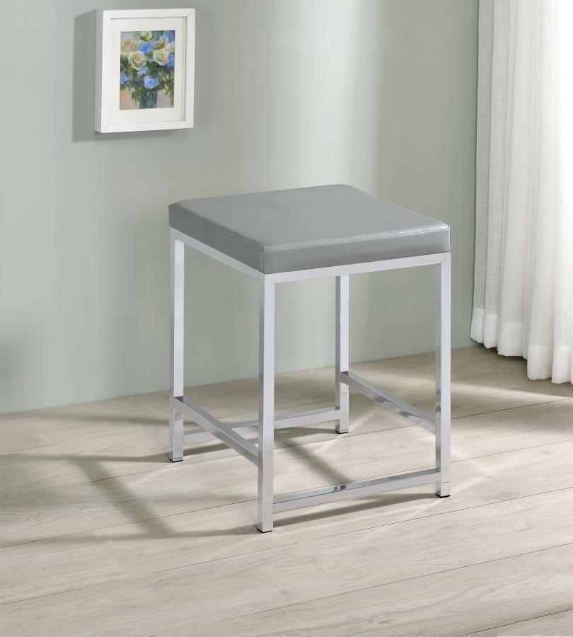 Umbridge Upholstered Square Padded Cushion Vanity Stool Default Title