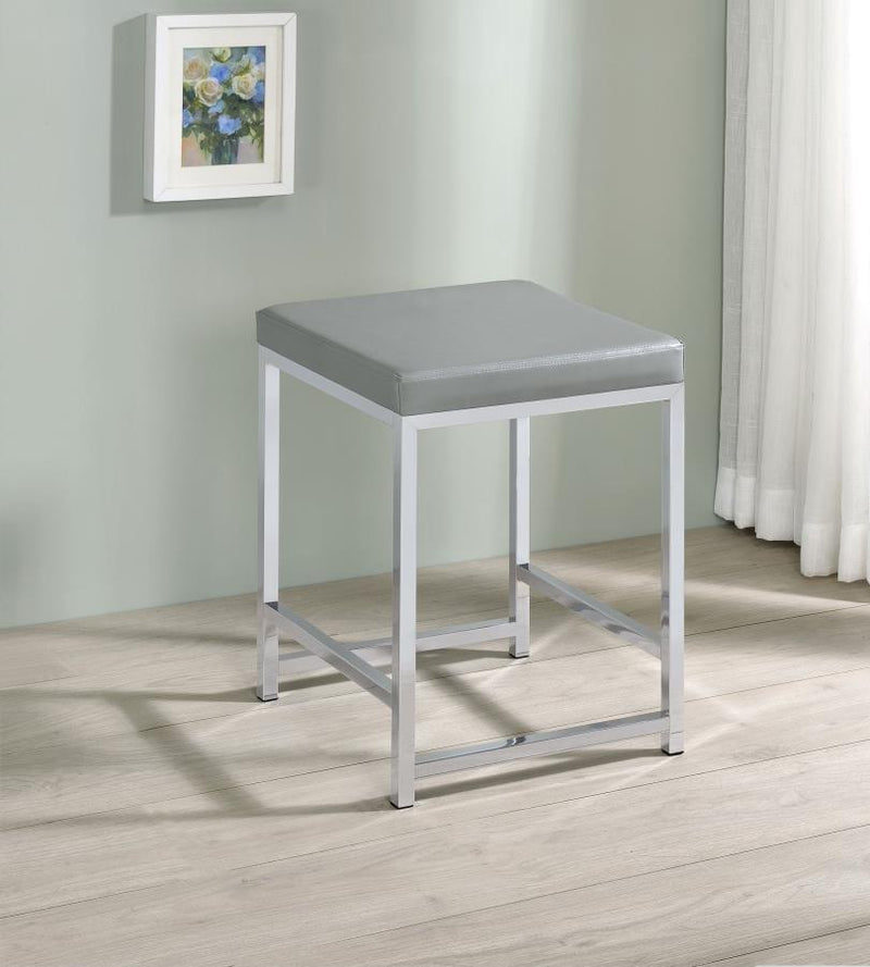 Umbridge Upholstered Square Padded Cushion Vanity Stool Default Title