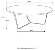 Yaritza Round Mango Wood Coffee Table Natural and Gunmetal
