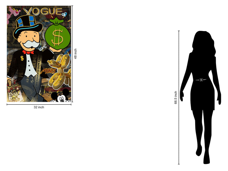 Cartoon Tycoon Mashup - 32" x 48" Framed Wall Art - Black