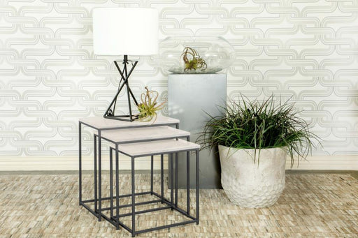 Medora 3-piece Marble Top Nesting Table Set White Default Title