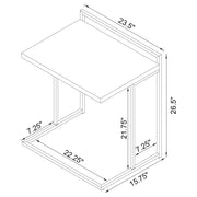 Dani Rectangular C-Shaped Sofa Side Table High Gloss