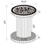 Dorielle Round Mirrored Acrylic Crystal Side Table Silver
