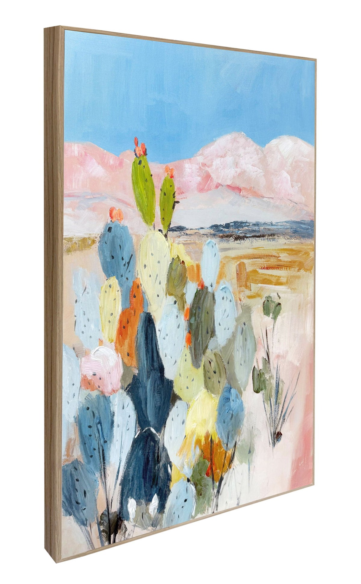 Desert Blush II Hand-Embellished Canvas In Frame - Natural / Pink
