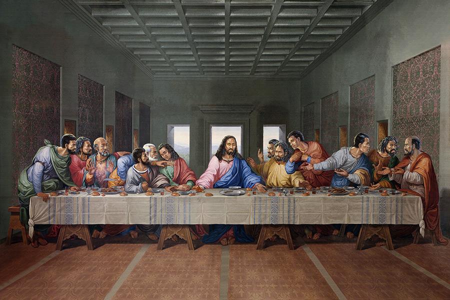 Last Supper (Ethnic) (Framed Small) - Dark Gray