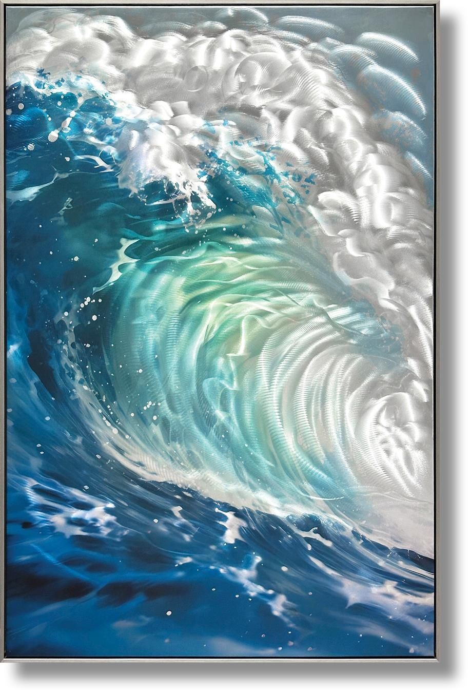 Cerulean Surge - 32" x 47" Framed Wall Art - Blue