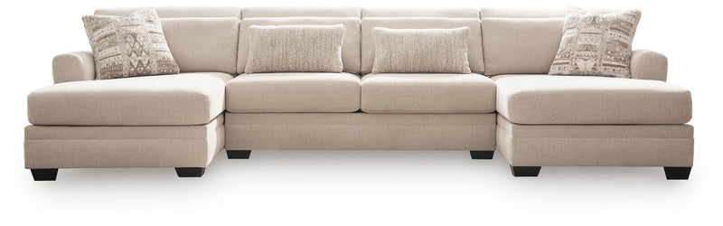 Mandi Point - 3-Piece Double Chaise Sleeper Sectional - Marble