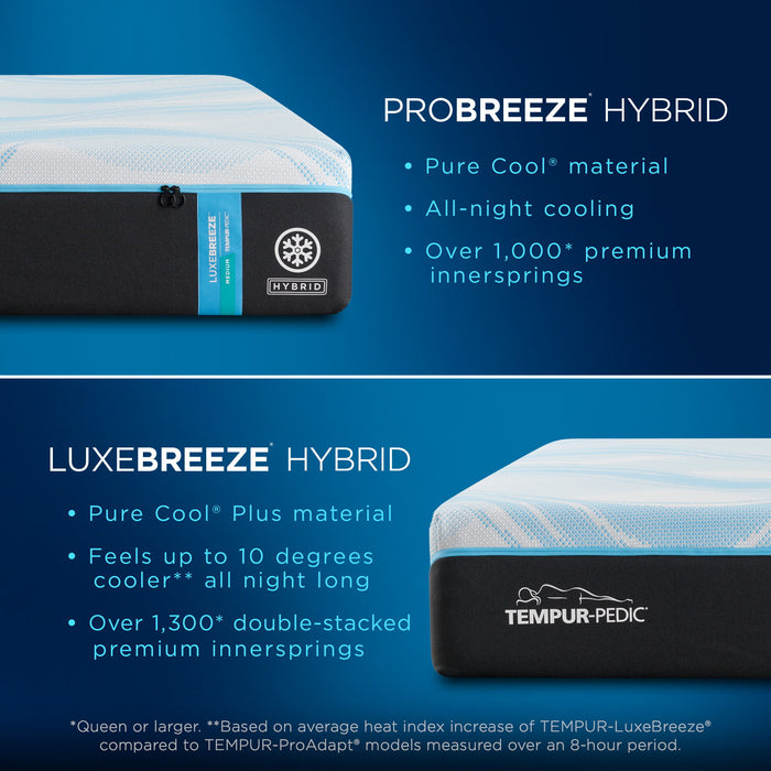 Tempur-Breeze - Tempur-Luxebreeze Medium Hybrid Mattress