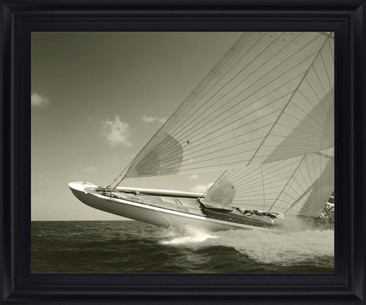 Windborne Racer - 28" x 34" Framed Wall Art - Dark Gray