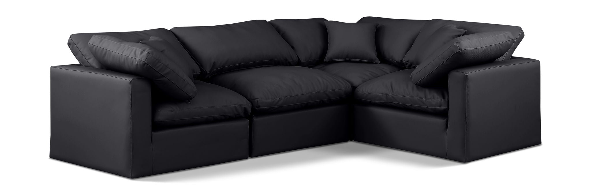 Indulge - Faux Leather 4 Piece Modular Corner Sectional