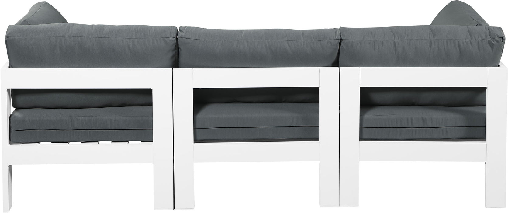 Nizuc - Outdoor Patio 3 Seat Modular Sofa With White Frame