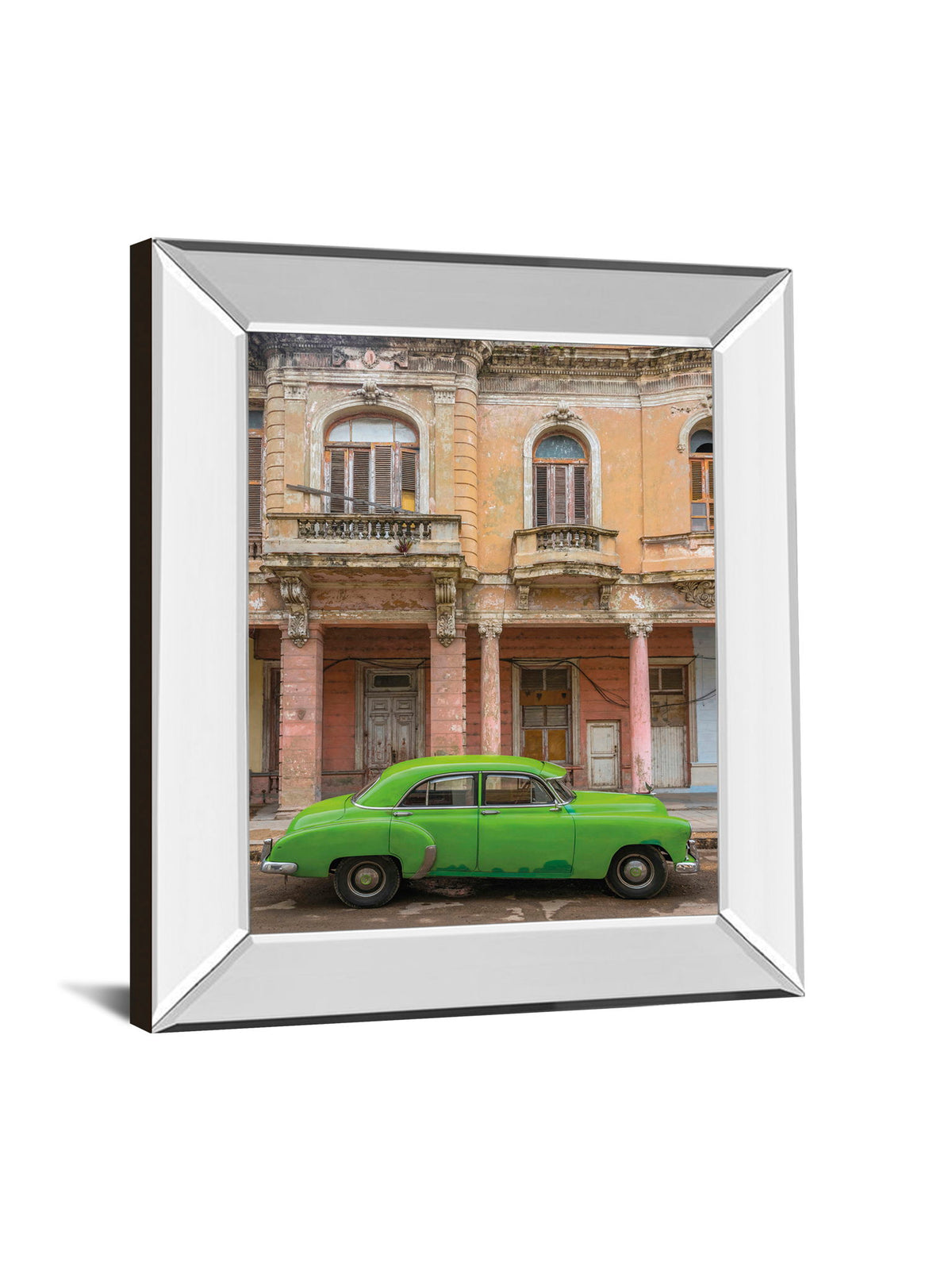Classic Havana By Alan Copson - Mirror Framed Print Wall Art - Beige