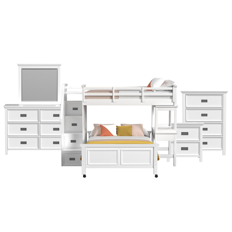 Hampton Kids - Loft With Staircase And Desk With Speaker Bedroom Set