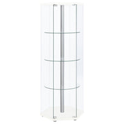 Zahavah 4-shelf Hexagonal Clear Glass Curio Cabinet