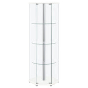 Zahavah 4-shelf Hexagonal Clear Glass Curio Cabinet