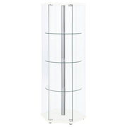Zahavah 4-shelf Hexagonal Clear Glass Curio Cabinet