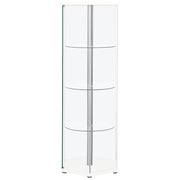Zahavah 4-shelf Hexagonal Clear Glass Curio Cabinet