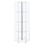 Zahavah 4-shelf Hexagonal Clear Glass Curio Cabinet