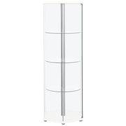 Zahavah 4-shelf Hexagonal Clear Glass Curio Cabinet