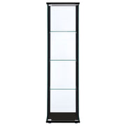 Cyclamen 4-shelf Clear Glass Curio Display Cabinet Black