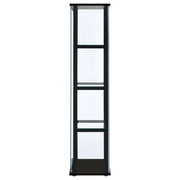 Cyclamen 4-shelf Clear Glass Curio Display Cabinet Black
