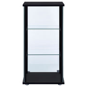 Cyclamen 3-shelf Clear Glass Curio Display Cabinet Black