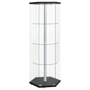 Zahavah 4-shelf Hexagonal Clear Glass Curio Cabinet