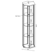 Zahavah 4-shelf Hexagonal Clear Glass Curio Cabinet