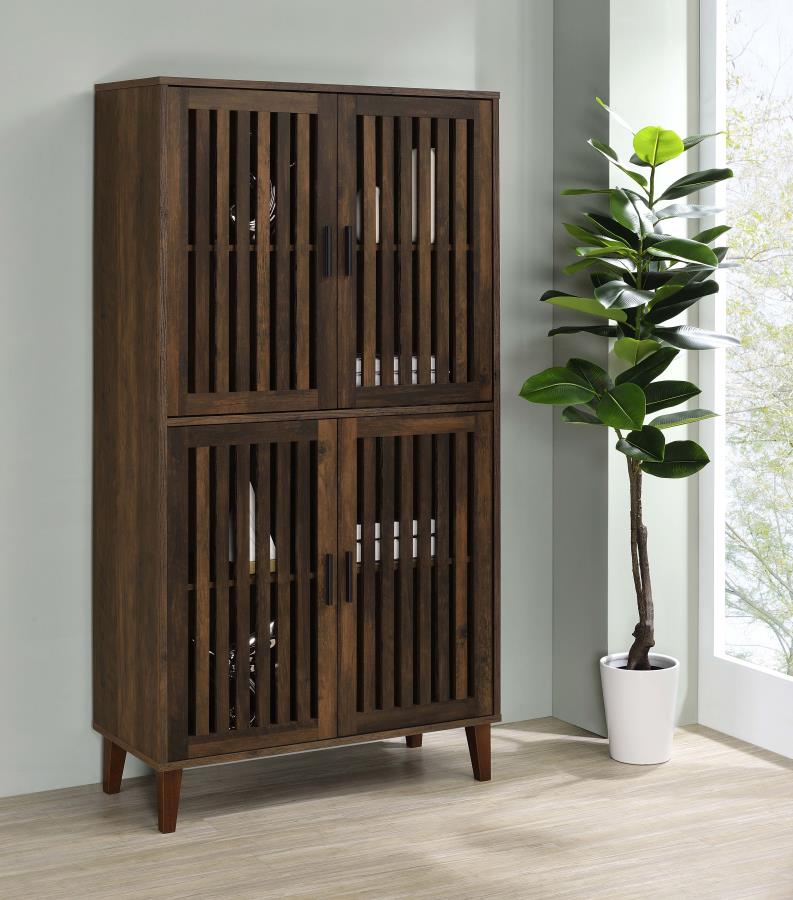 Elouise 4-door Engineered Wood Tall Accent Cabinet Dark Pine Default Title