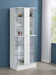 Cabra 4-door LED Curio Display Cabinet High Gloss White High Gloss