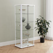 Aero 5-shelf Display Curio Cabinet with LED White