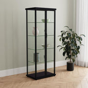 Aero 5-shelf Display Curio Cabinet with LED Black