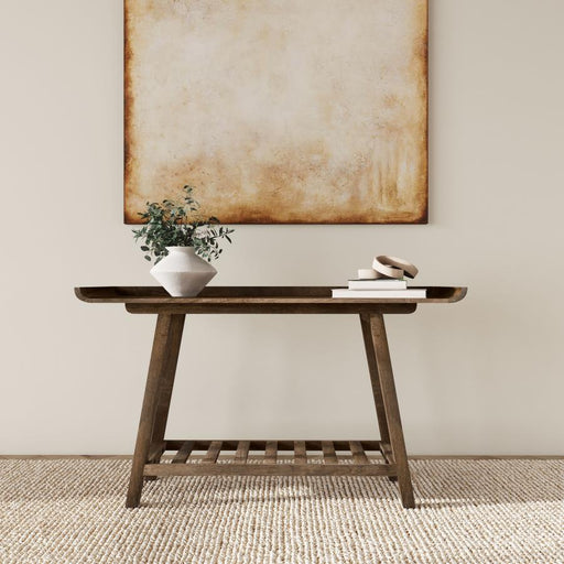 Ornelas 46-inch Console Table with Slatted Shelf Mango Brown Default Title