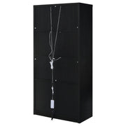 Riva 4-door Tall Accent Display Cabinet LED Lighting Black