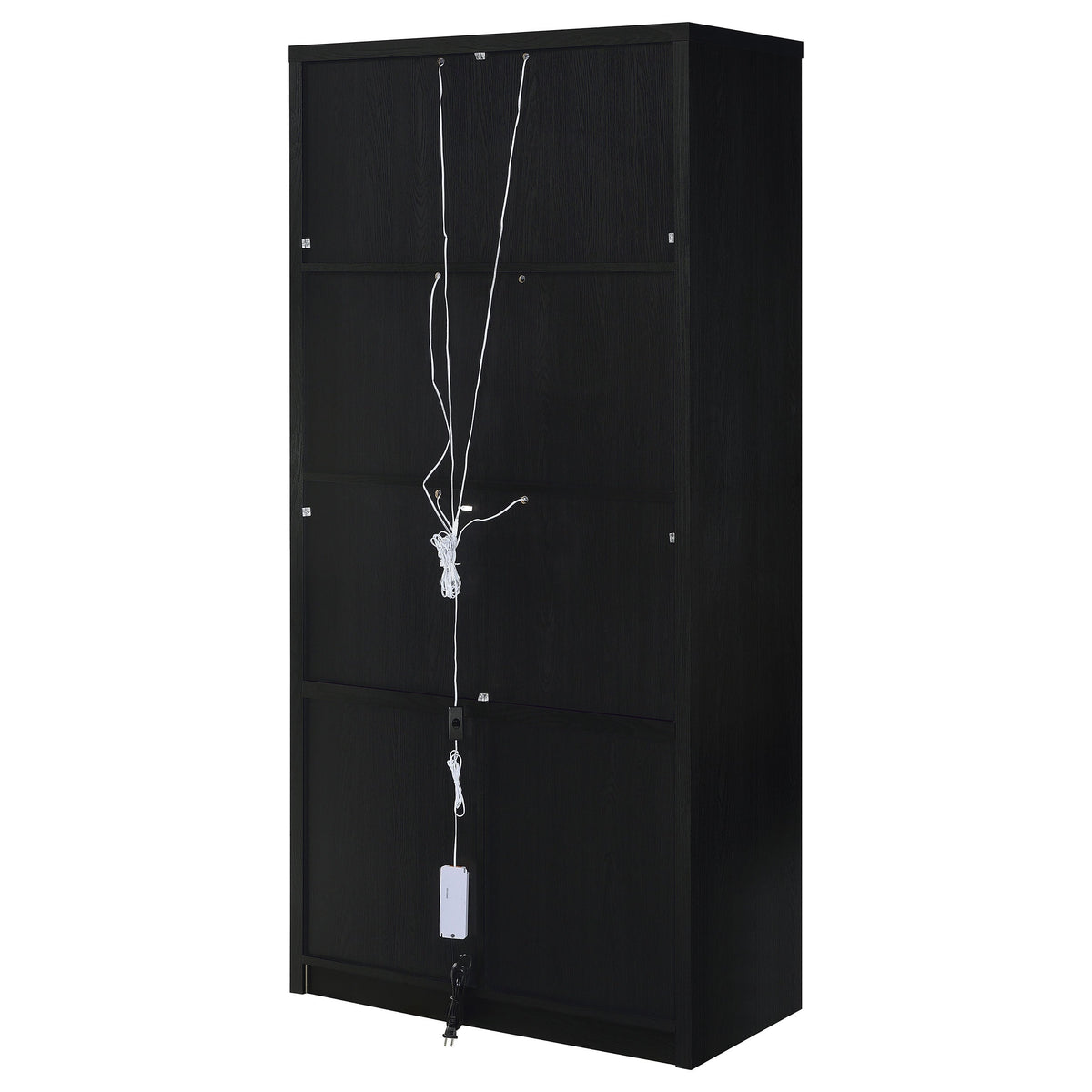 Riva 4-door Tall Accent Display Cabinet LED Lighting Black