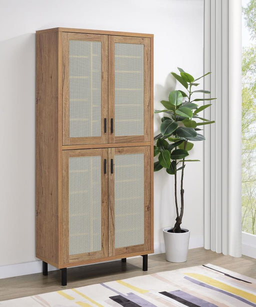 Teller 80-inch 4-door Tall Shoe Storage Cabinet Natural Oak Default Title