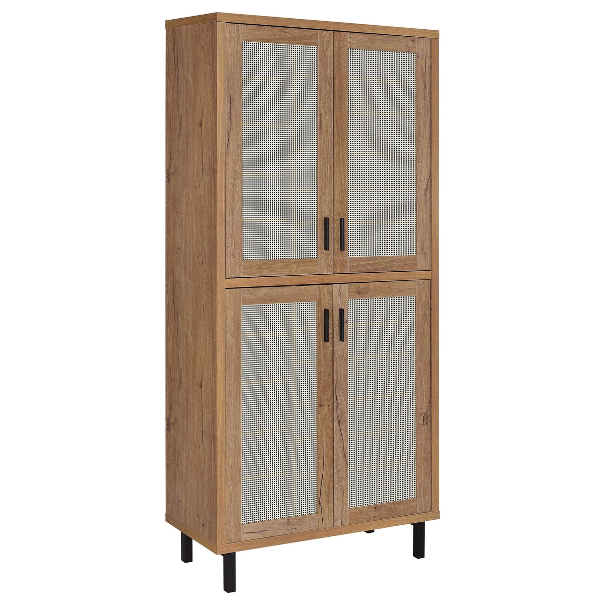 Teller 80-inch 4-door Tall Shoe Storage Cabinet Natural Oak