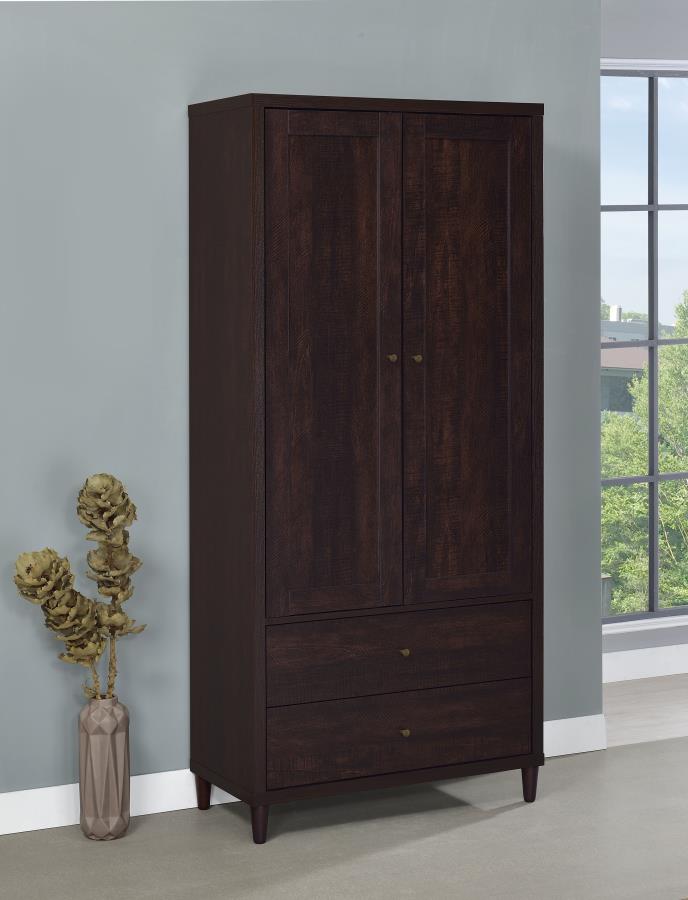 Wadeline 2-door Tall Accent Storage Cabinet Rustic Tobacco Default Title