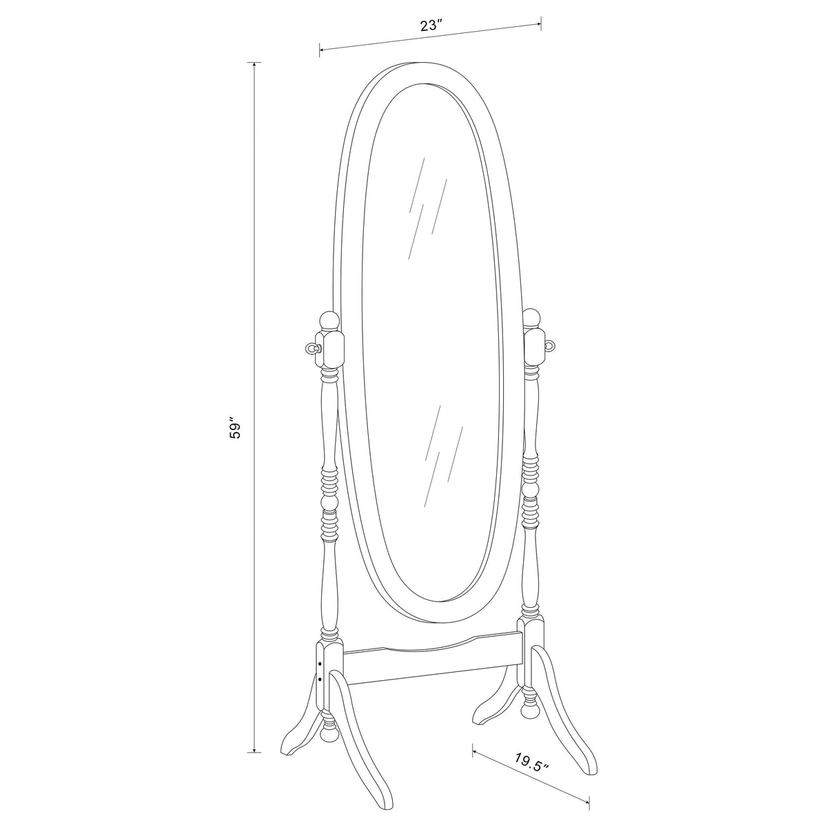 Foyet Wood Adjustable Full Length Cheval Mirror