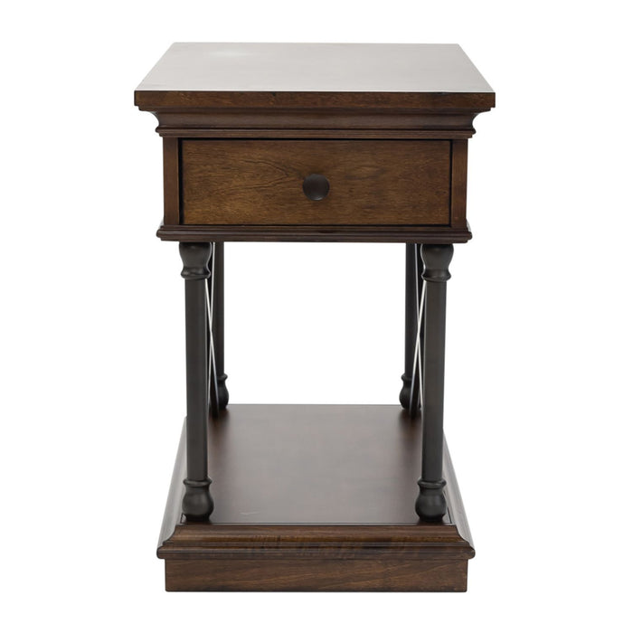 Tribeca - Drawer Chair Side Table - Dark Brown