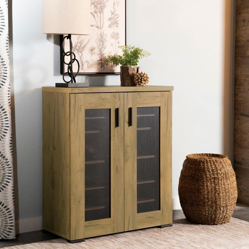 Bristol 6-shelf Engineered Wood Shoe Cabinet Golden Oak Default Title