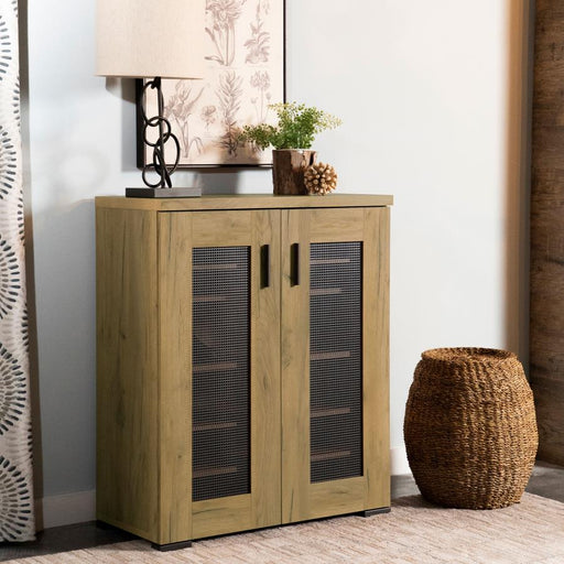 Bristol 6-shelf Engineered Wood Shoe Cabinet Golden Oak Default Title