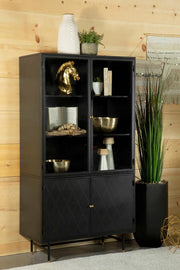 Santiago 4-door Metal Tall Storage Cabinet Matte Black Default Title