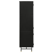 Santiago 4-door Metal Tall Storage Cabinet Matte Black
