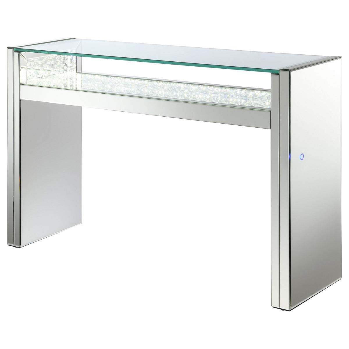 Edna Mirrored Console Table LED Lighting Silver