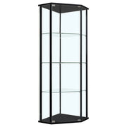 Zenobia 4-shelf Curio Cabinet Display Case Black