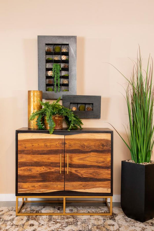 Zara 2-door 40-inch Wood Accent Storage Cabinet Black Walnut Default Title