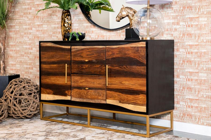 Zara 2-door 57-inch Wood Accent Storage Cabinet Black Walnut Default Title