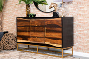 Zara 2-door 57-inch Wood Accent Storage Cabinet Black Walnut