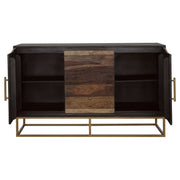 Zara 2-door 57-inch Wood Accent Storage Cabinet Black Walnut